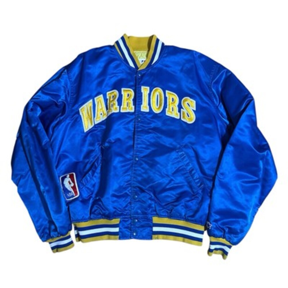 Vintage Golden State Warriors Starter Bomber Satin Jacket Size XL